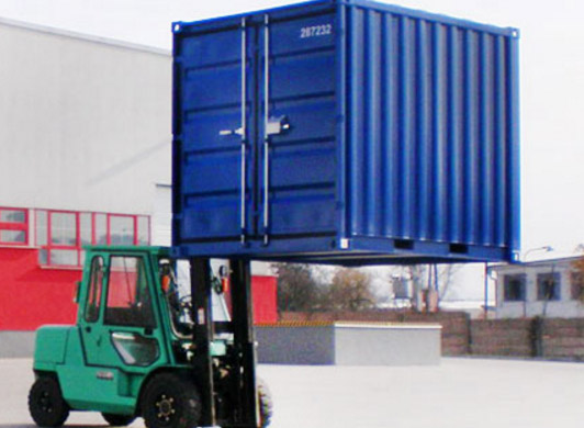 Targoncával szállítható raktárkonténer